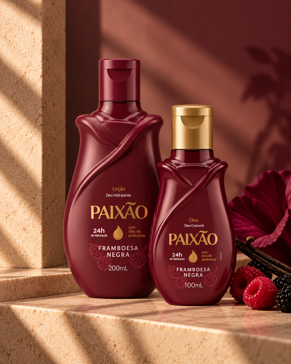 Duo Paixão Framboesa Negra — Crème & Huile Corporelle